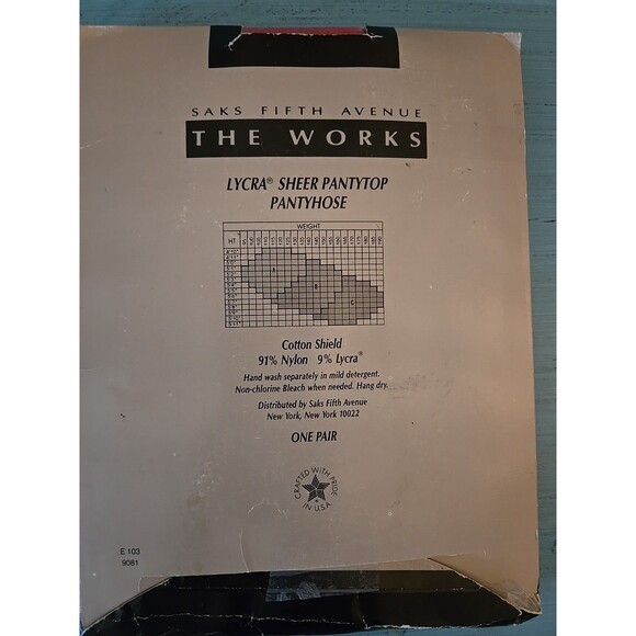 Saks Fifth Avenue Pantyhose The Works Fresco Rose Size B Sandal Vintage Hose - Picture 2 of 6